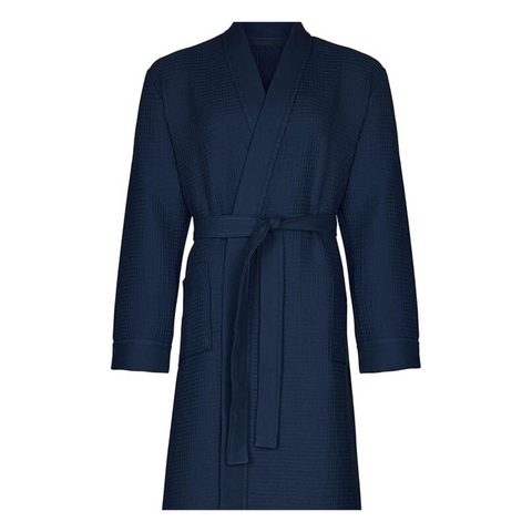 Waffle 100% Cotton Unisex Bathrobe Stone