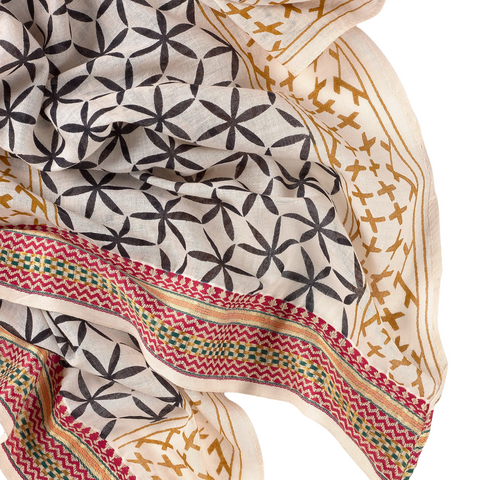 Cyra 100% Cotton Shawl Blue