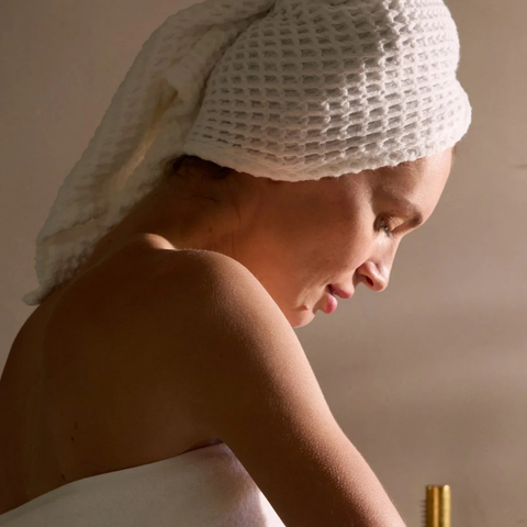 Waffle 100% Cotton Face Towel 50x80 cm White