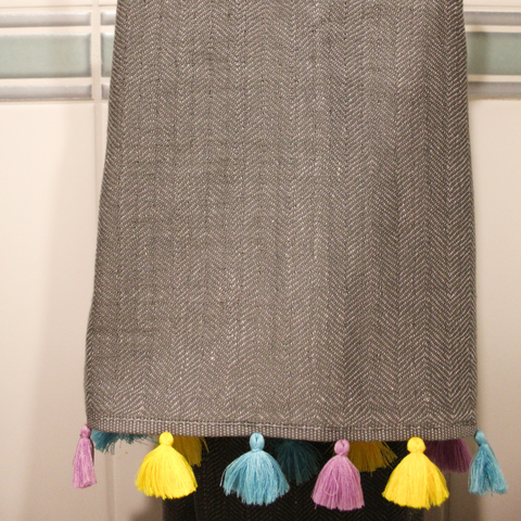 Armona Tasseled Peshkir Face Towel 50x100 cm Anthracite