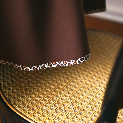 Leopar Dokuma Keten Leke Tutmaz Yuvarlak Masa Örtüsü Kahve