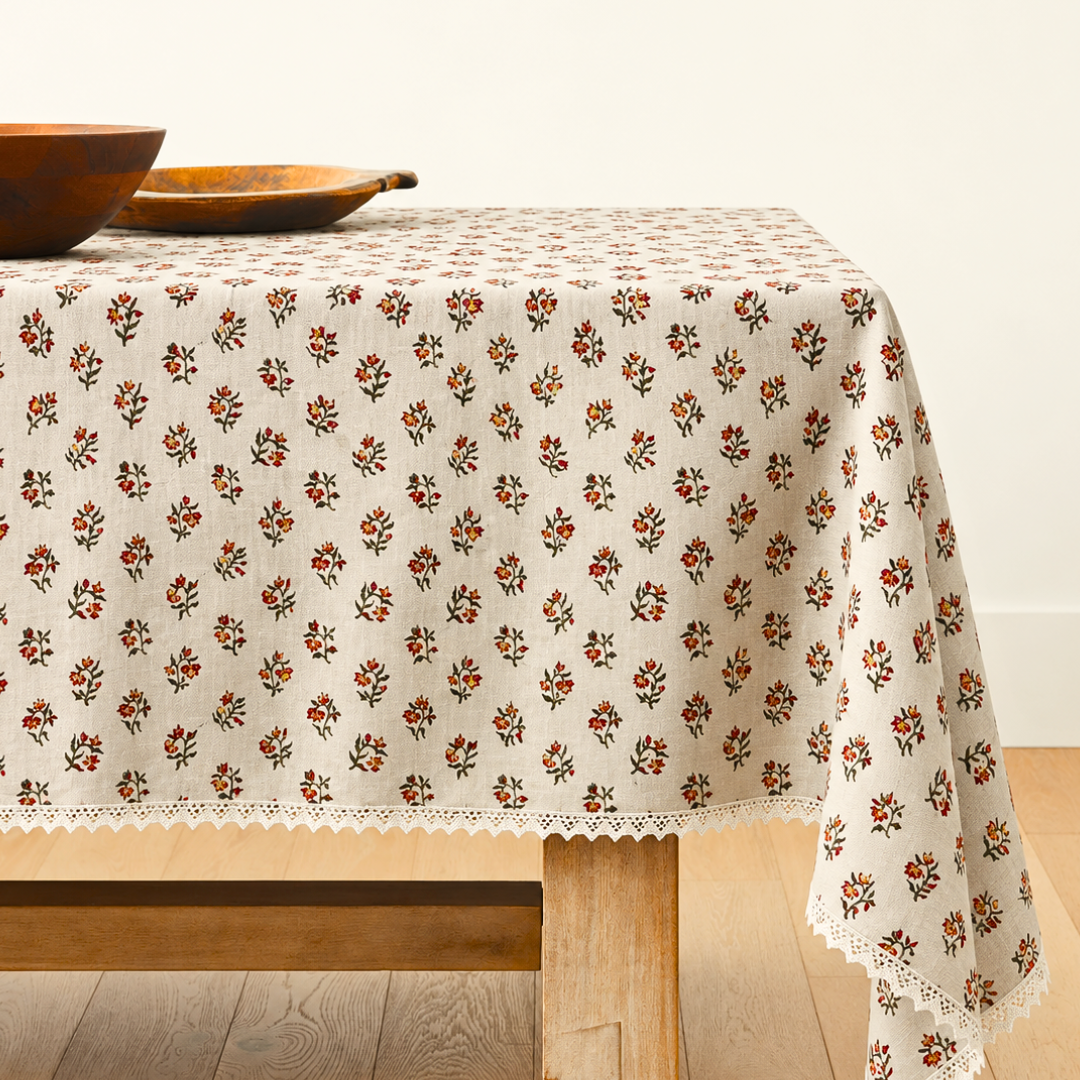 Lemon Woven Linen Stain Resistant Table Cloth