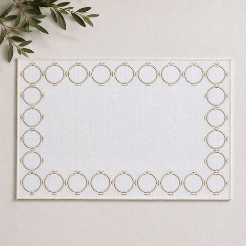 Olympos Nakışlı Leke Tutmaz Amerikan Servisi 30x50 cm Taş (2'li Set)
