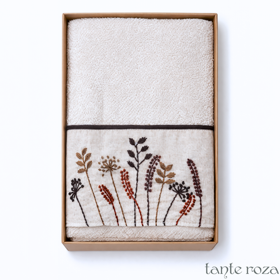 Botanica El Nakışlı Organik Pamuk Yüz Havlusu 50x90 cm
