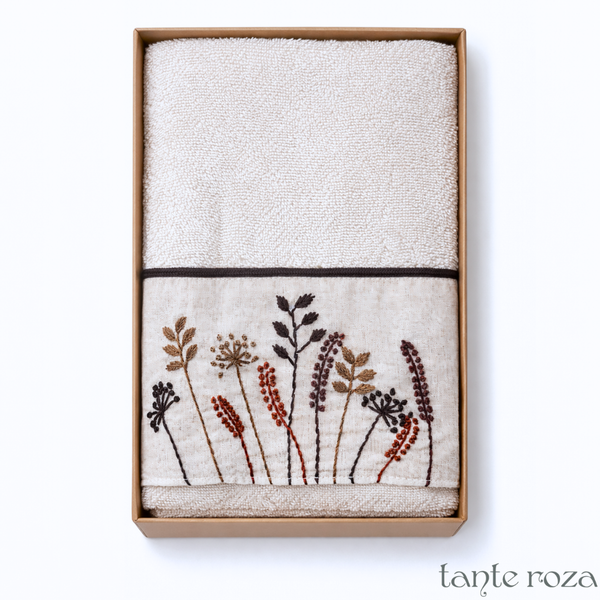 Botanica El Nakışlı Organik Pamuk Yüz Havlusu 50x90 cm