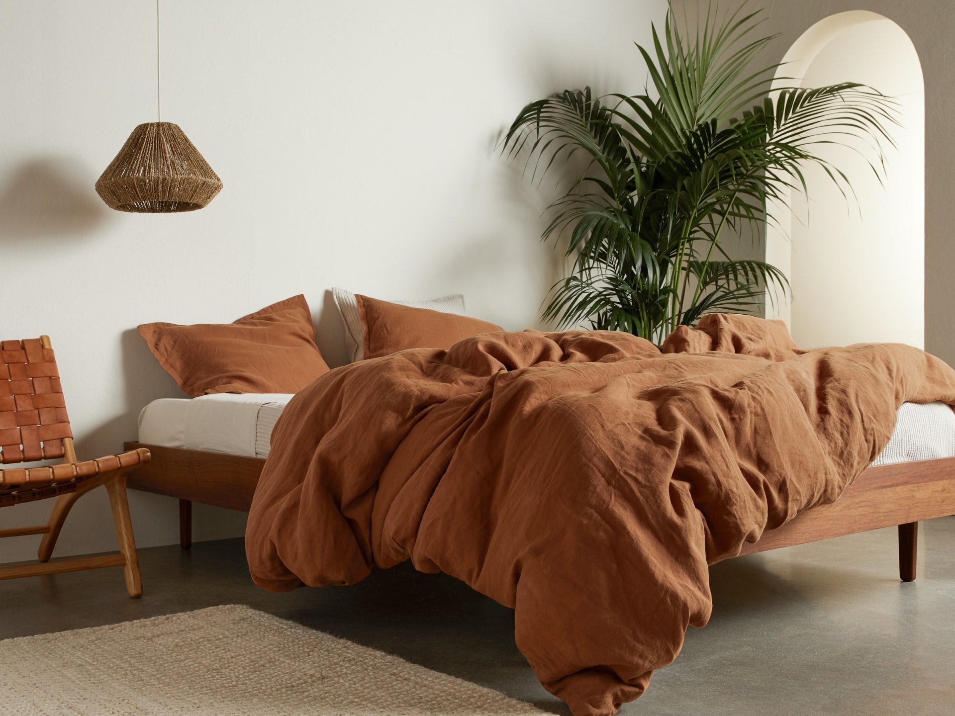 Allure Müslin Pamuk Süper King Size Düz Çarşaf 270x300 cm Kiremit