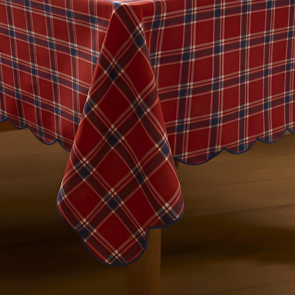Tartan Plaid Tablecloth White 
