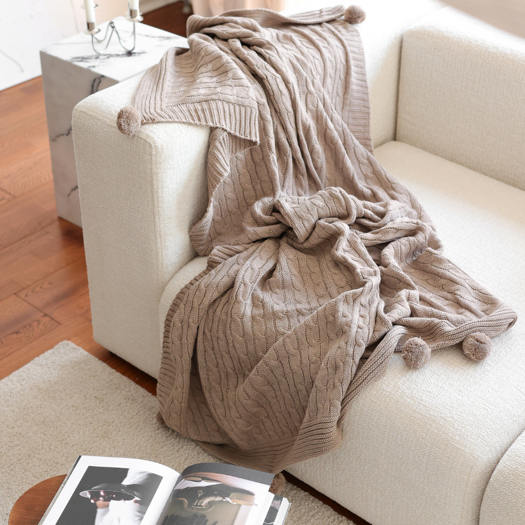 Nova Triko Throw Örtü 130x150 cm Vizon