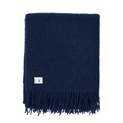 Woolmark Single Pure Wool Blanket Navy Blue