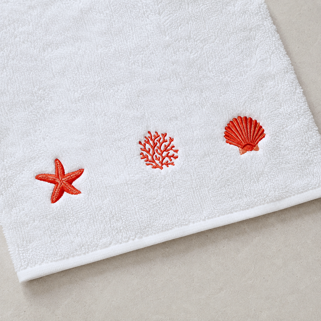 Leaf 100% Cotton Hand Towel 30x30 cm Powder