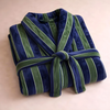 Stripe Premium 100% Cotton Men's Bathrobe Navy