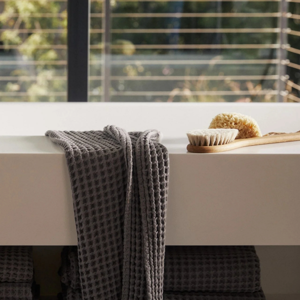 Waffle 100% Cotton Face Towel 50x80 cm Anthracite