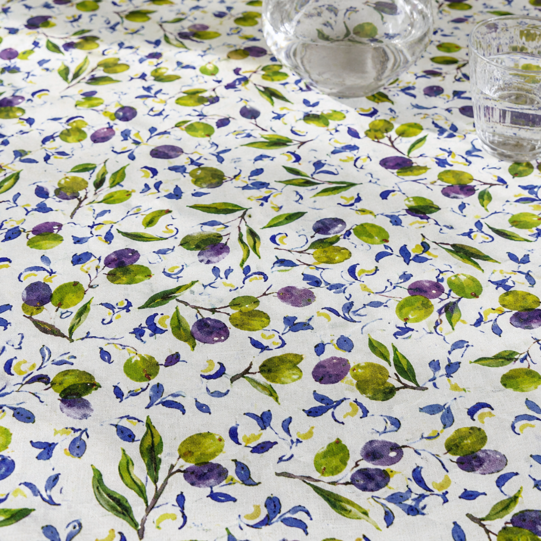 Genoa Woven Linen Stain Resistant Table Cloth White