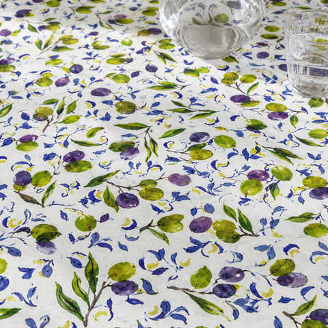 Genoa Woven Linen Stain Resistant Table Cloth White