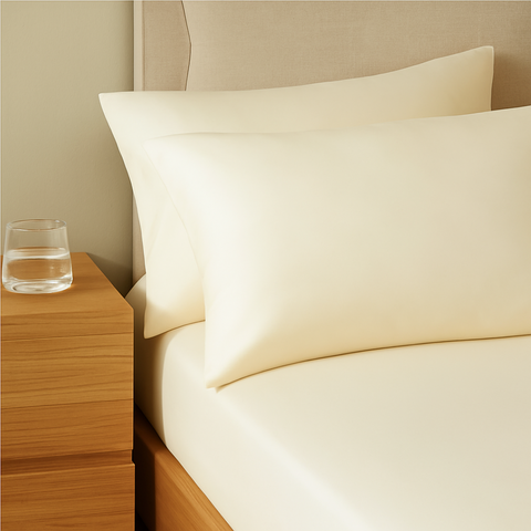 Stella 100% Cotton Satin 2 Pack 50x70 cm Pillow Cover Powder