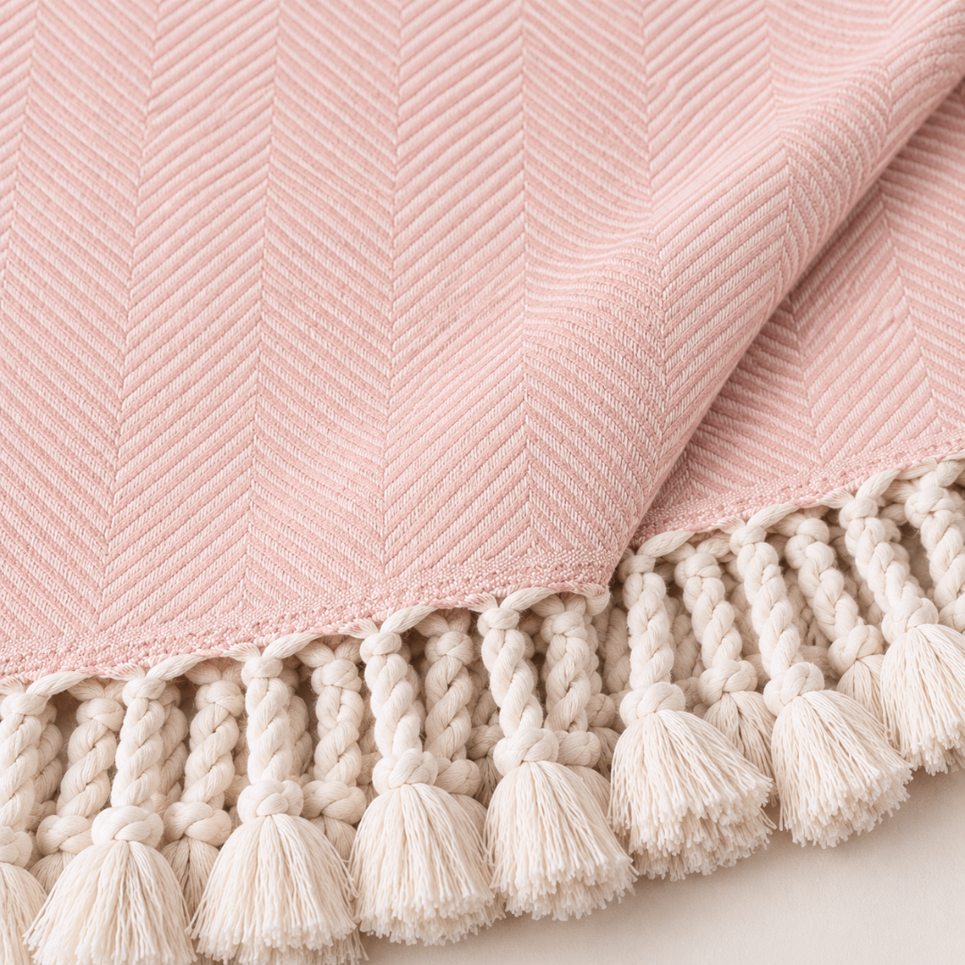 Laura Cotton Throw Blanket - Blanket Cream