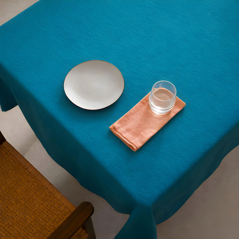 Genoa Woven Linen Stain Resistant Table Cloth White