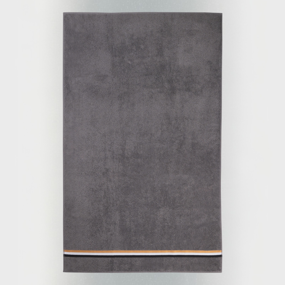 Harbor %100 Pamuk Bordür Detaylı Banyo Havlusu 70x140 cm Füme