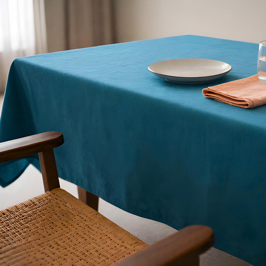 Genoa Woven Linen Stain Resistant Table Cloth White