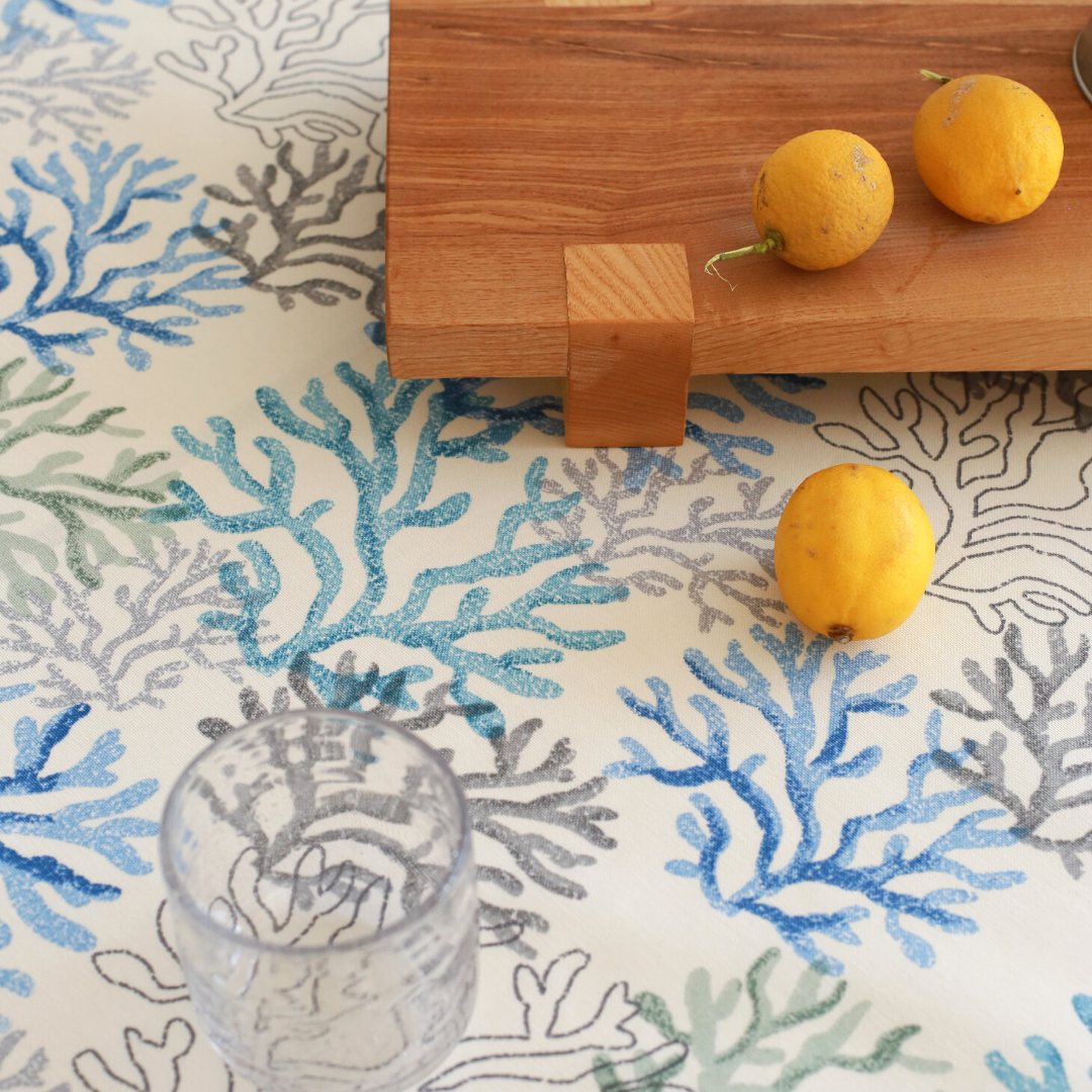 Lemon Woven Linen Stain Resistant Table Cloth