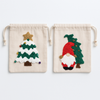 Merry & Tree Kanaviçe Nakışlı Yılbaşı Hediye Kesesi 15x20 cm (2'li Set)