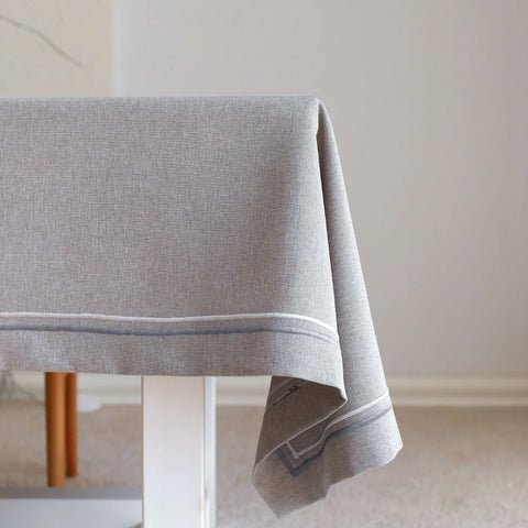 Genoa Woven Linen Stain Resistant Round Table Cloth White