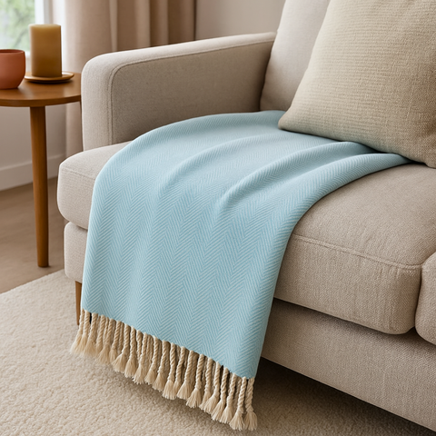 Alba 100% Cotton Throw Blanket 150x220 cm Yellow 