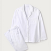 Melinda Cotton Satin Pajamas Set White