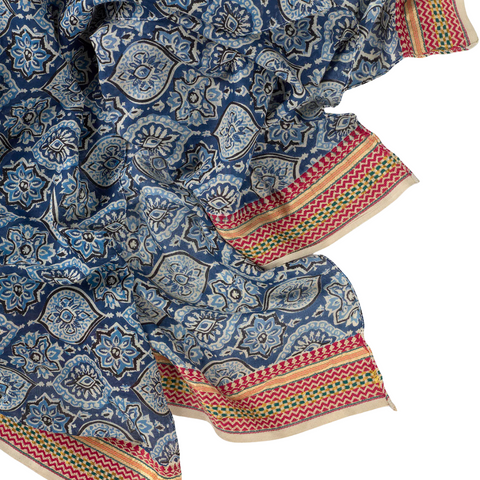 Cyra 100% Cotton Shawl Blue