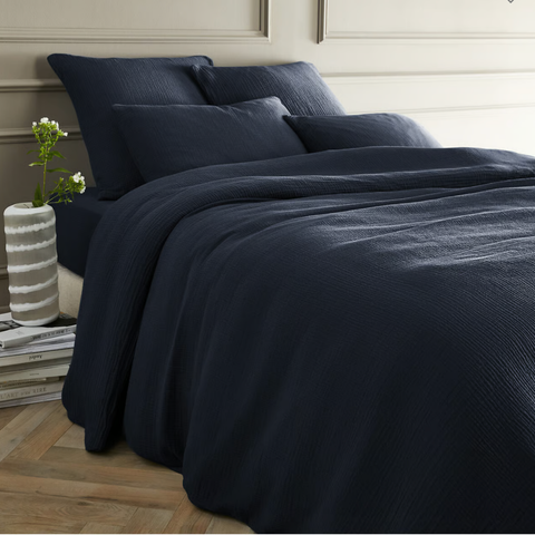 Allure Muslin Cotton Double King Size Duvet Cover Set 240x220 cm Brown