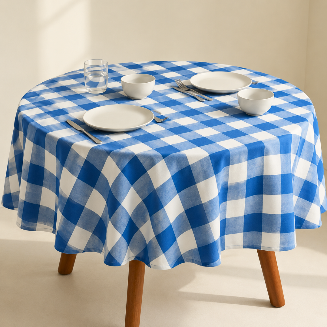 Genoa Woven Linen Stain Resistant Round Table Cloth White