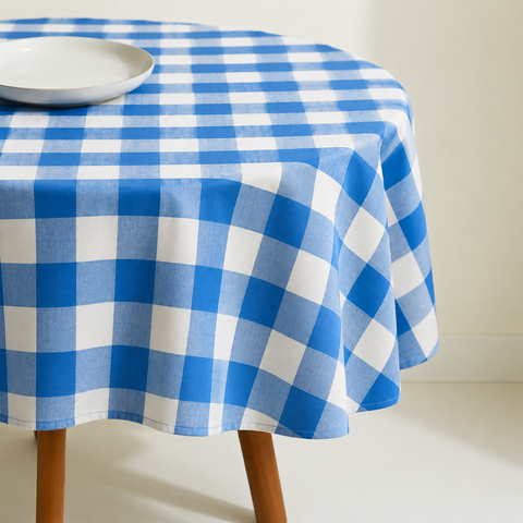 Genoa Woven Linen Stain Resistant Round Table Cloth White