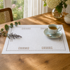 Coral Embroidered Linen Placemat Orange
