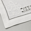 Coral Embroidered Linen Placemat Orange
