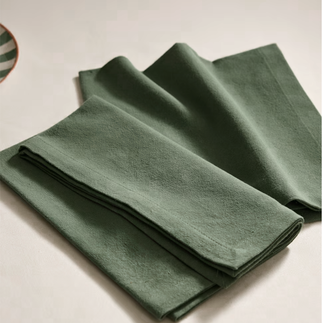 Genoa Woven Linen Stain Resistant Napkin White (Pack of 2)