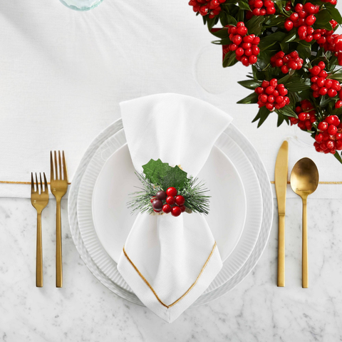 Genoa Woven Linen Stain Resistant Napkin Gray (Pack of 2)