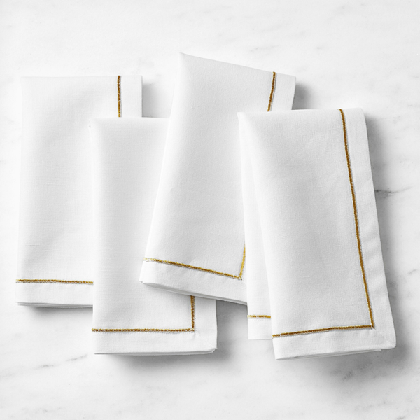 Genoa Woven Linen Stain Resistant Napkin Gray (Pack of 2)