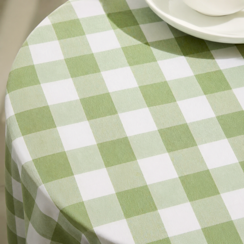 Genoa Woven Linen Stain Resistant Round Table Cloth White