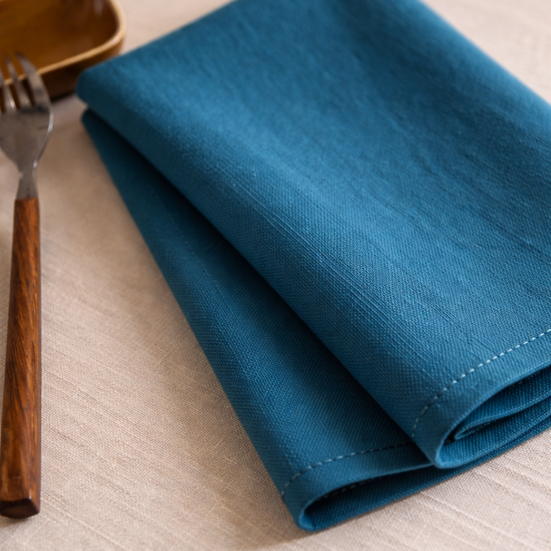 Genoa Woven Linen Stain Resistant Napkin White (Pack of 2)