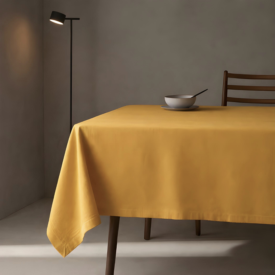 Genoa Woven Linen Stain Resistant Table Cloth White