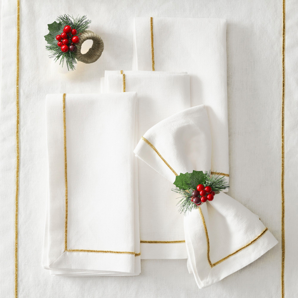 Genoa Woven Linen Stain Resistant Napkin Gray (Pack of 2)