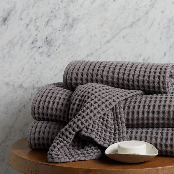 Waffle 100% Cotton Bath Towel 80x160 Anthracite