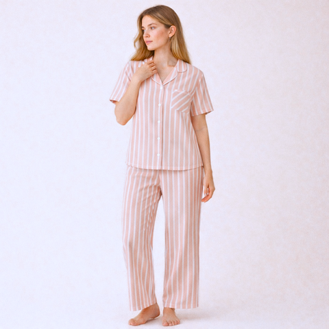 Edan Pamuk Kadın Pijama Takımı Açık Pembe