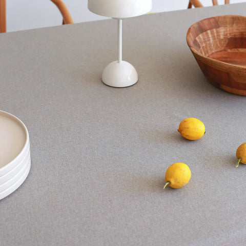 Genoa Woven Linen Stain Resistant Round Table Cloth White