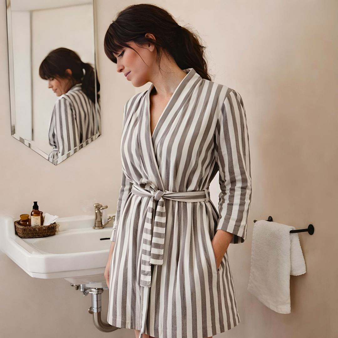 Terra Doubleface Midi Kadın Bornoz/Sabahlık Bordo