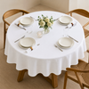 Genoa Woven Linen Stain Resistant Round Table Cloth White
