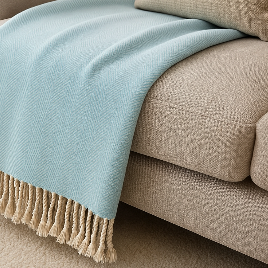 Alba 100% Cotton Throw Blanket 150x220 cm Yellow 