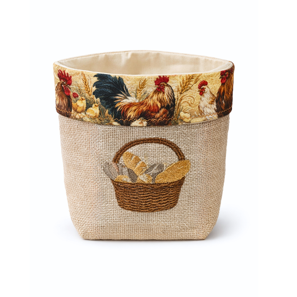 Bread Design Woven Basket Rooster Pattern