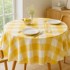 Genoa Woven Linen Stain Resistant Round Table Cloth White