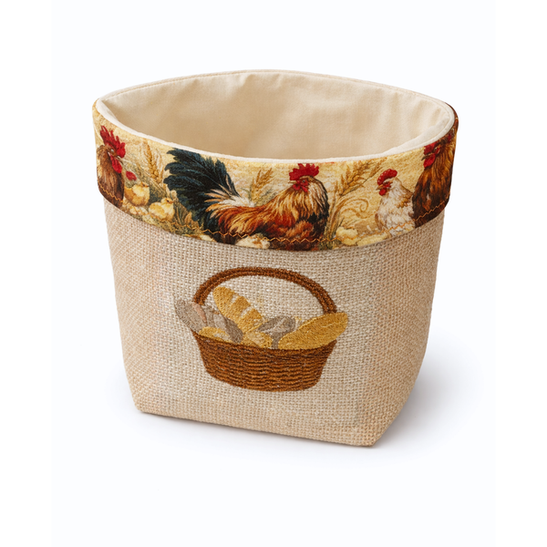 Bread Design Woven Basket Rooster Pattern